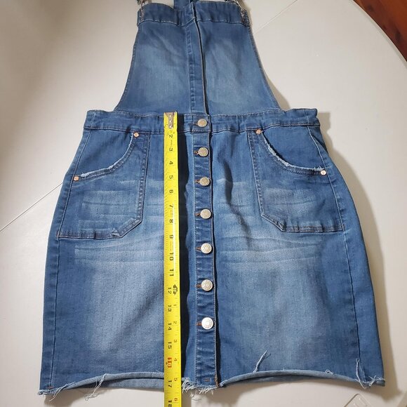 Celebrity Pink Denim Raw-Hem Skirtalls Sz L - Picture 14 of 16